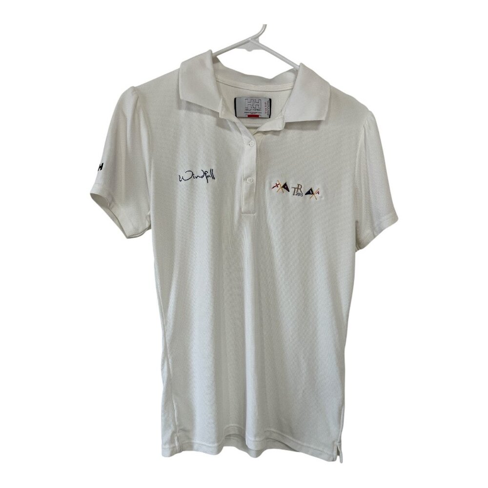 Helly Hansen Women’s Polo Shirt Small White TR 2015 Regatta Windfall Embroidered